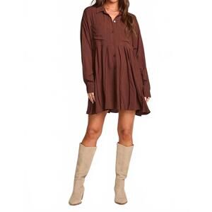 NEW SALTWATER LUXE aurellia mini dress in chocolate